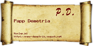 Papp Demetria névjegykártya